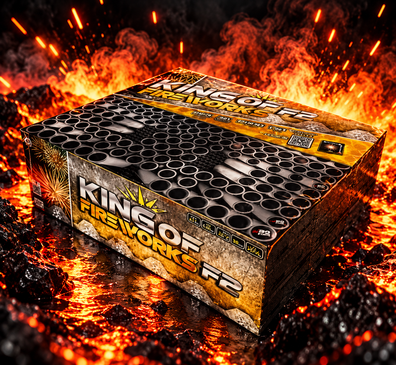 King fireworks, 223 shots