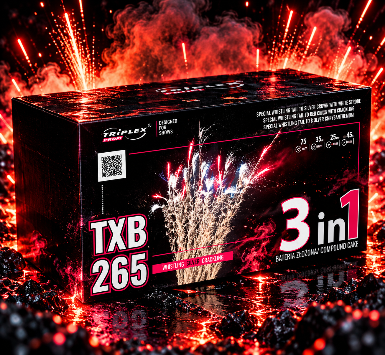 TXB265, 75 shots: Whistling Strobe Crackling
